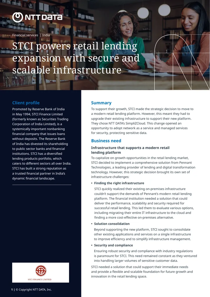 Infrastructure Modernization for Retail Lending Expansion