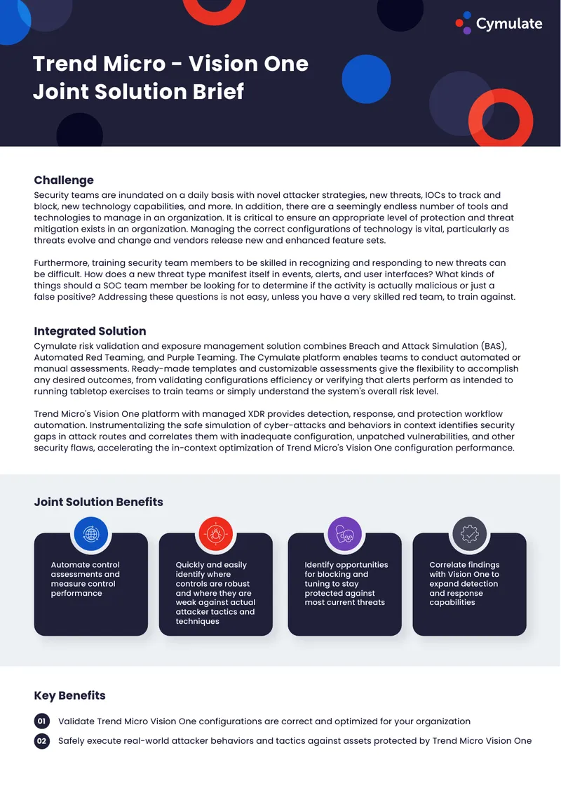 Trend Micro Vision One Joint Solution Brief