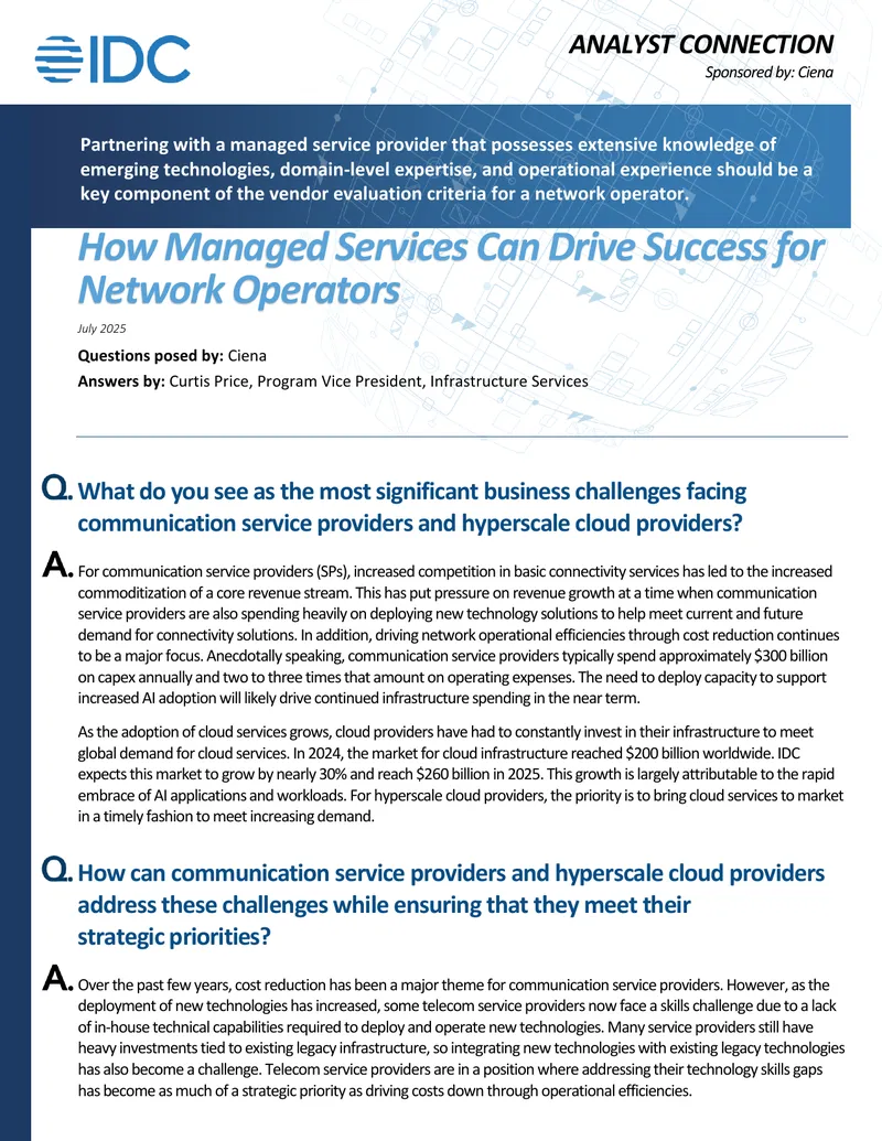 Managed Services for Network Operators Success