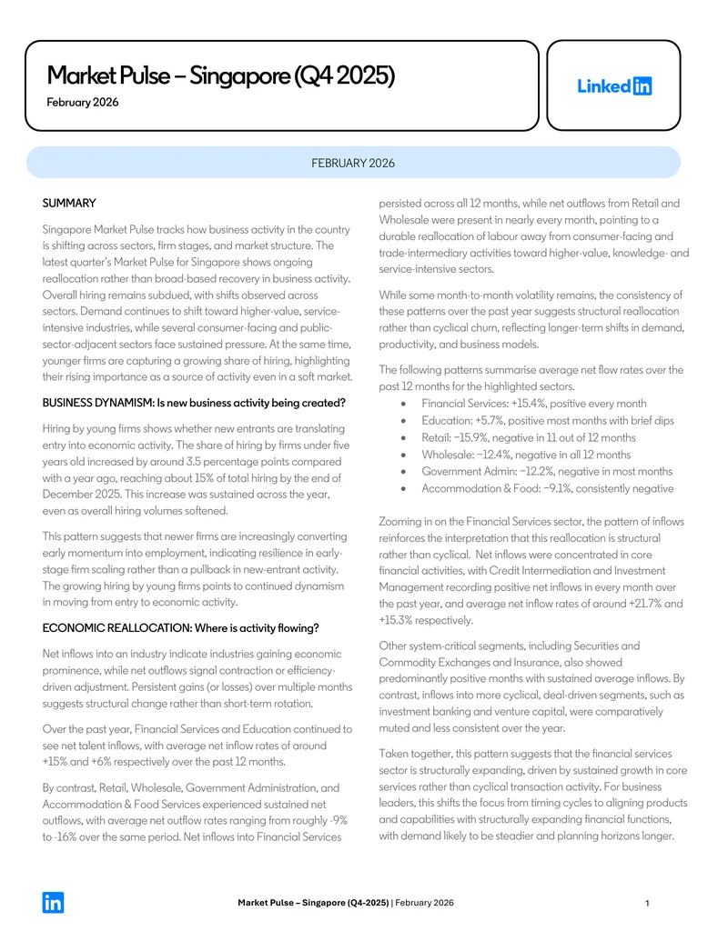 Market Pulse Report for Singapore Q4 2025