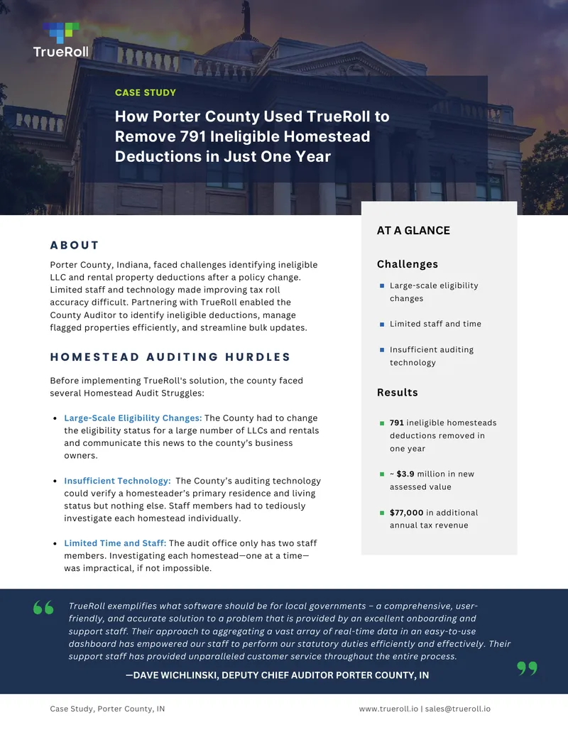 Porter County Homestead Audit Case Study