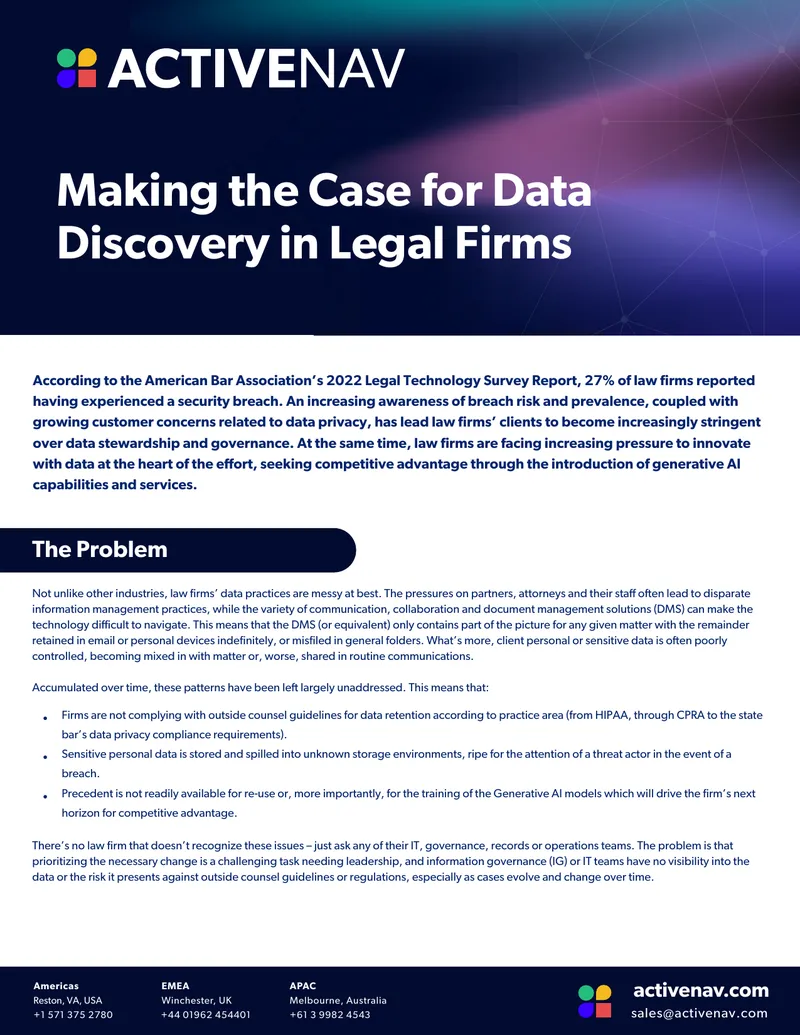 Data Discovery Challenges in Legal Firms