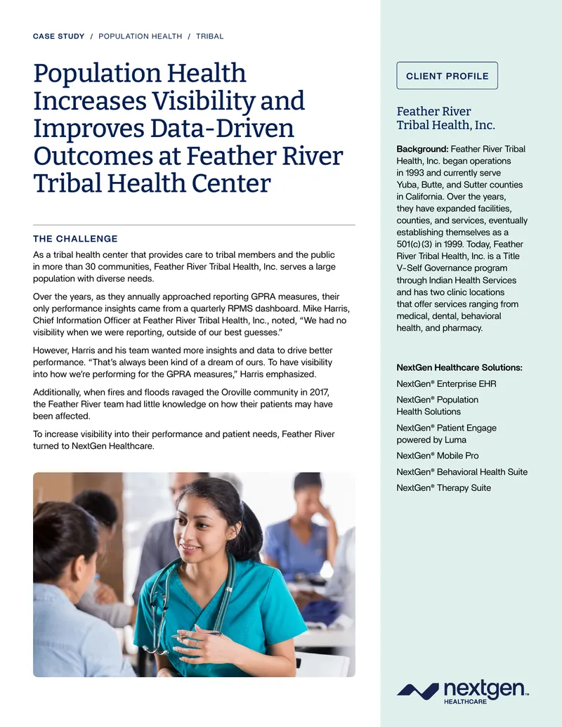Population Health Improvement at Feather River Tribal Health Center