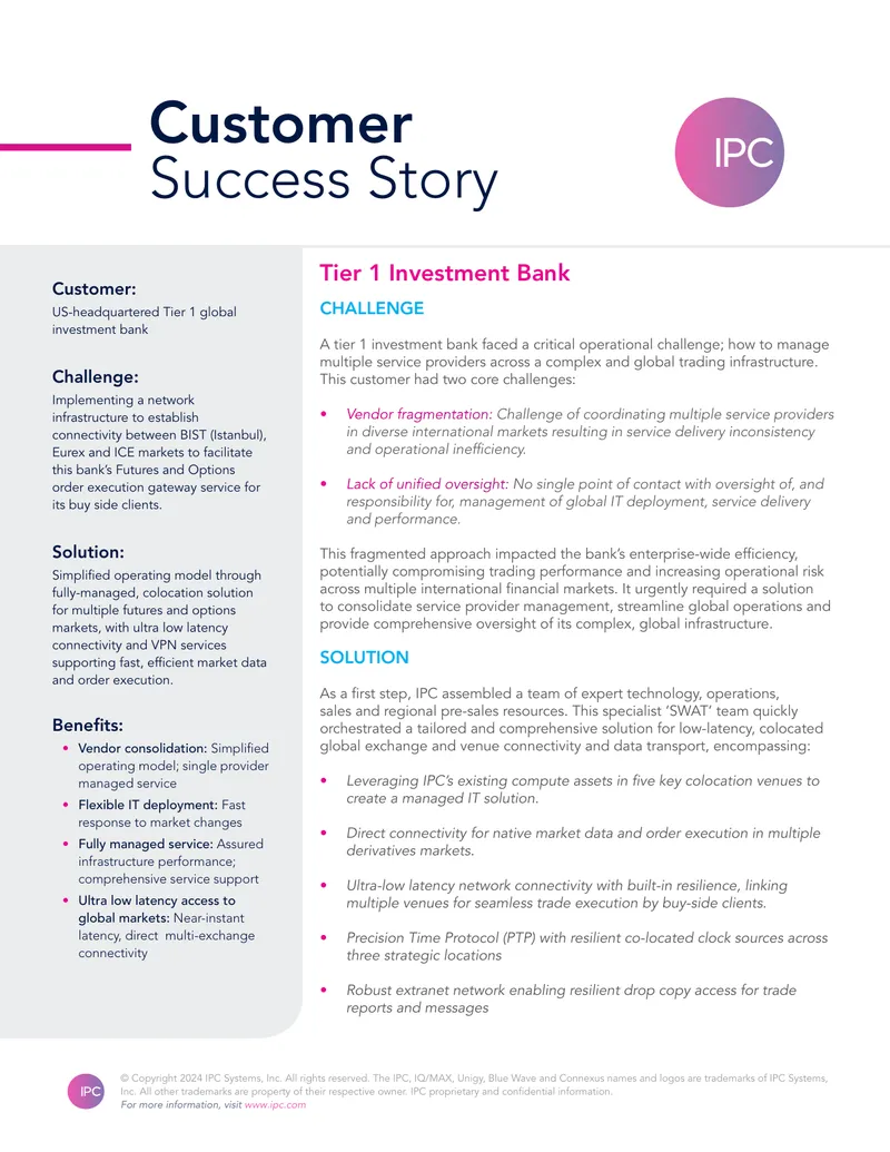 Network Infrastructure Solution for Investment Bank