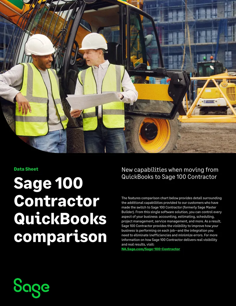 Comparison of Sage 100 Contractor and QuickBooks Features