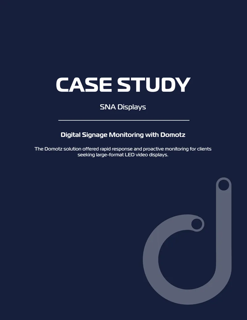Digital Signage Monitoring Case Study with Domotz