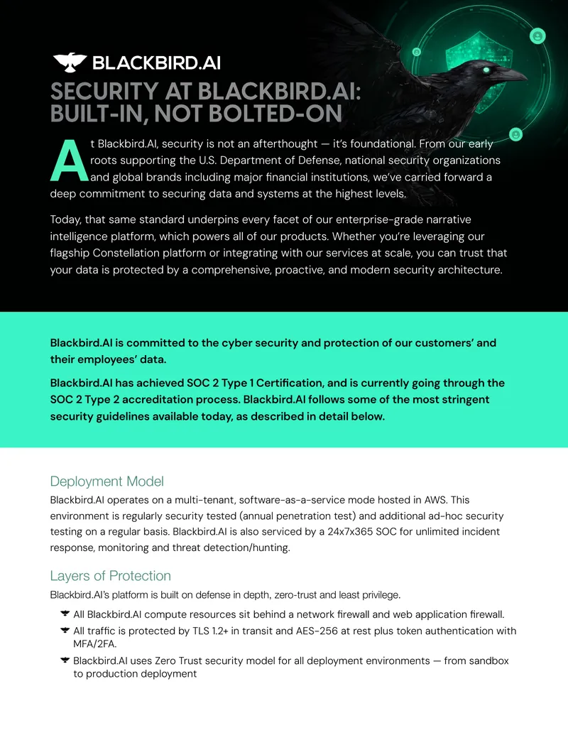 Blackbird.AI Security Architecture Overview