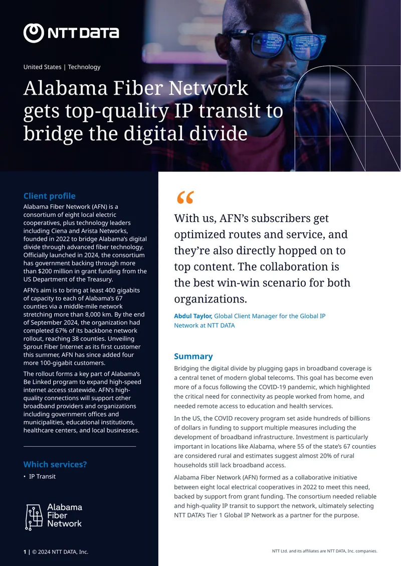 Alabama Fiber Network IP Transit Partnership Overview