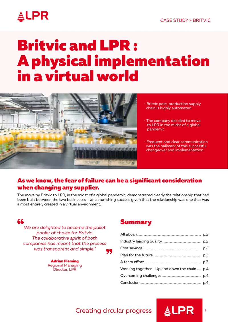 Britvic and LPR Pallet Pooling Implementation Case Study