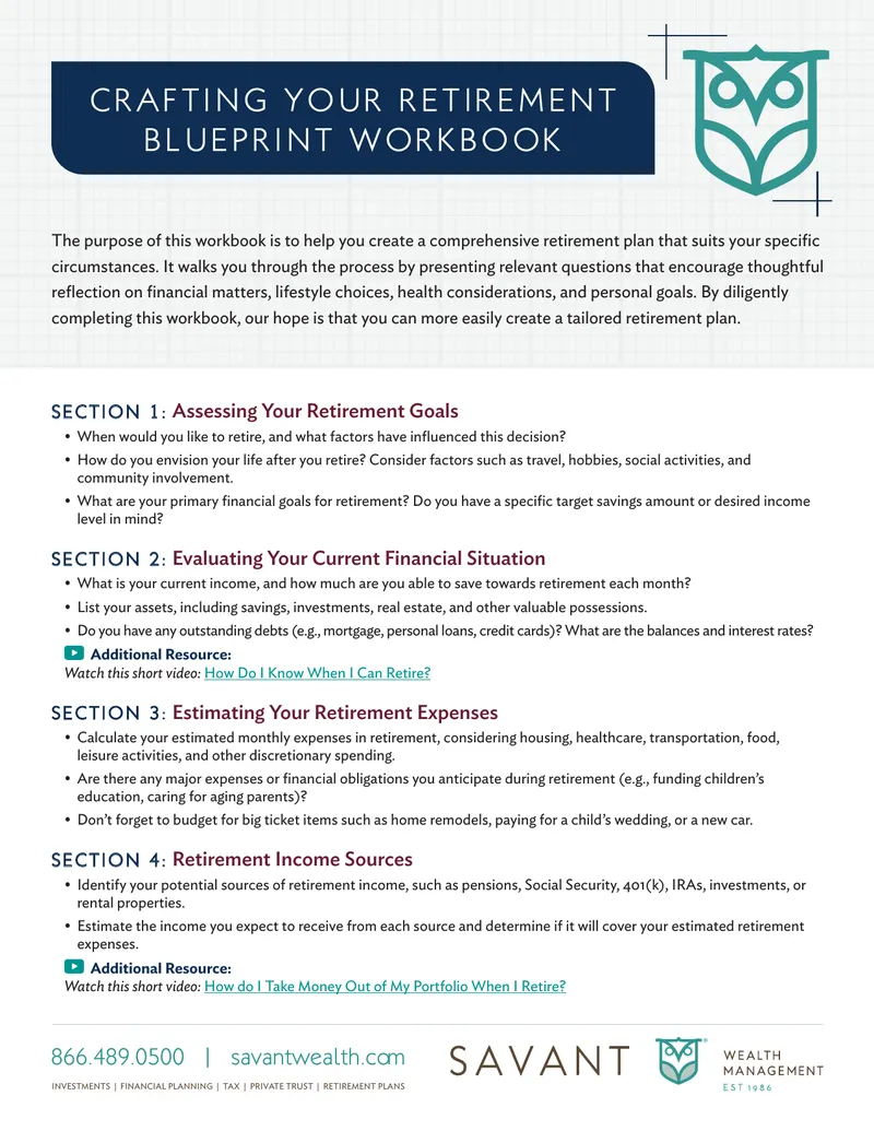 Crafting Your Retirement Blueprint Workbook