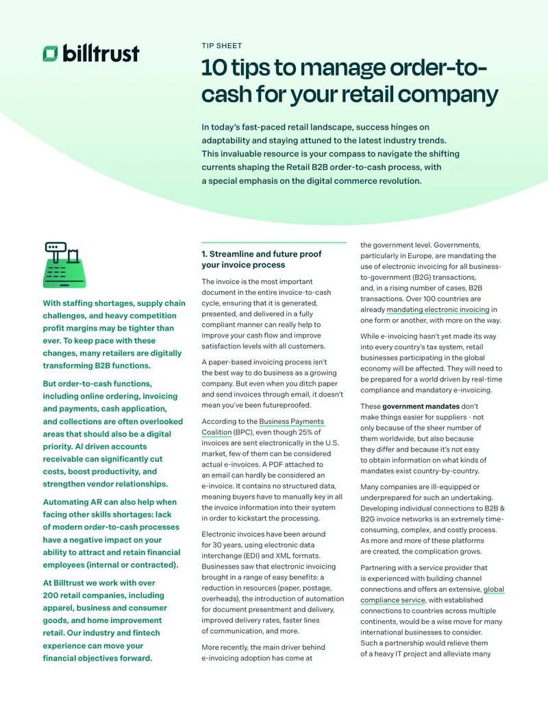 Tips for Managing Order-to-Cash in Retail
