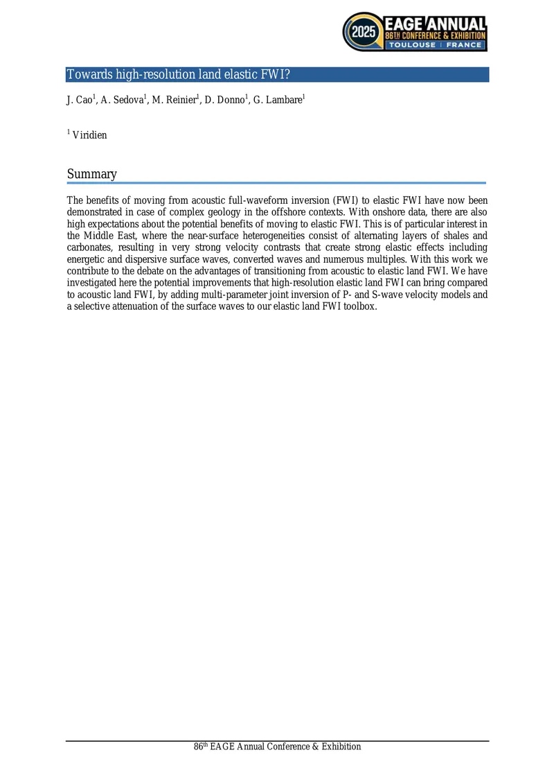 High-Resolution Elastic Full-Waveform Inversion for Land Data