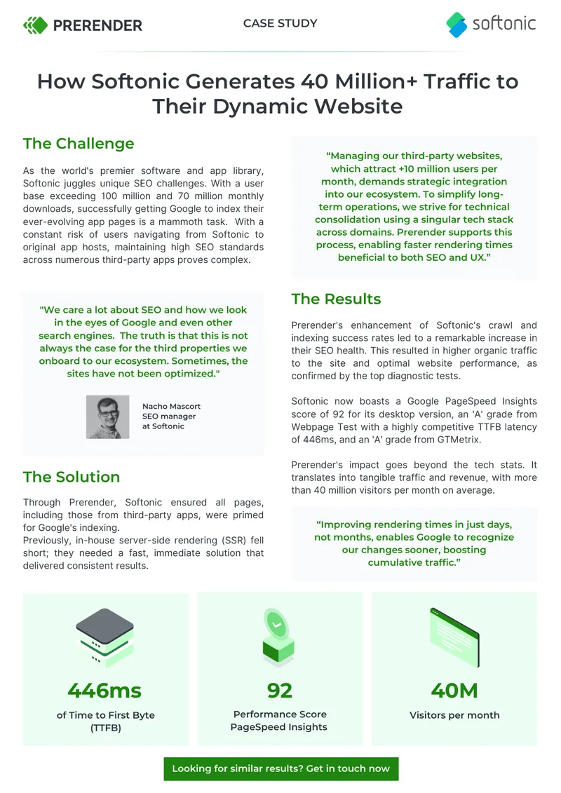 Softonic SEO Optimization Case Study