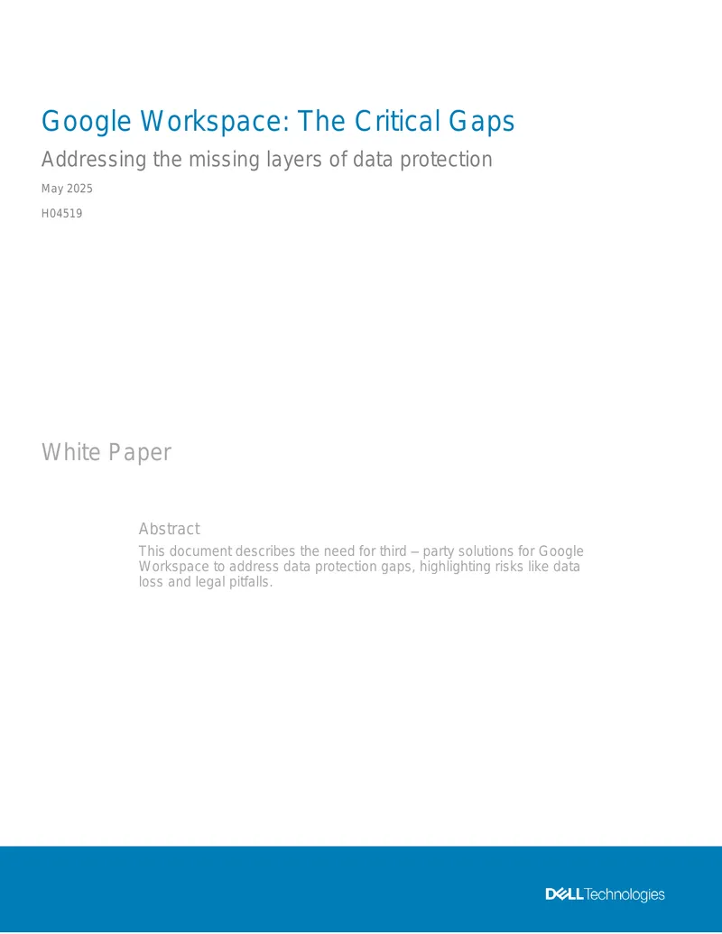 Google Workspace Data Protection Gaps Analysis