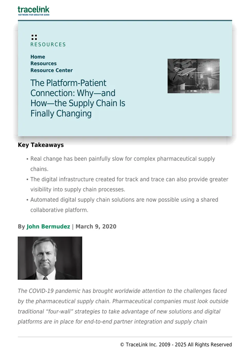 Pharmaceutical Supply Chain Digital Transformation