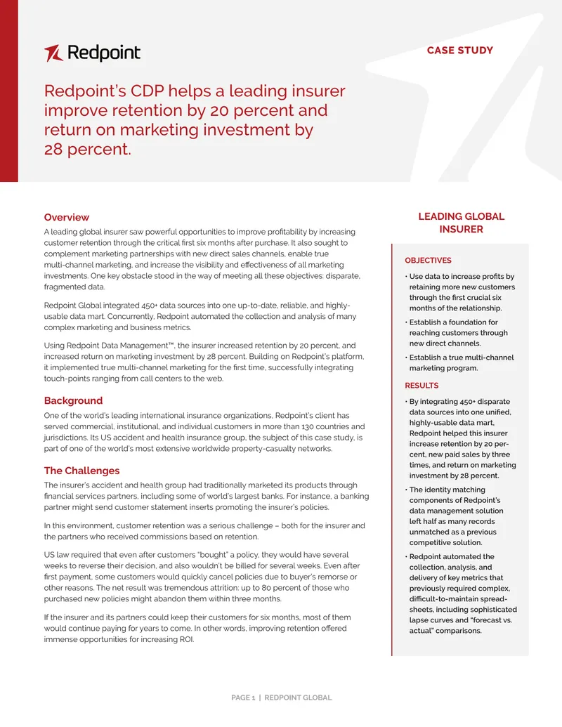Case Study on Insurer's Customer Retention Improvement