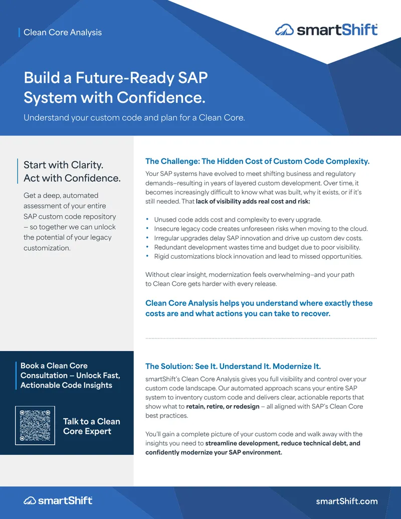 Clean Core Analysis for SAP Custom Code Management