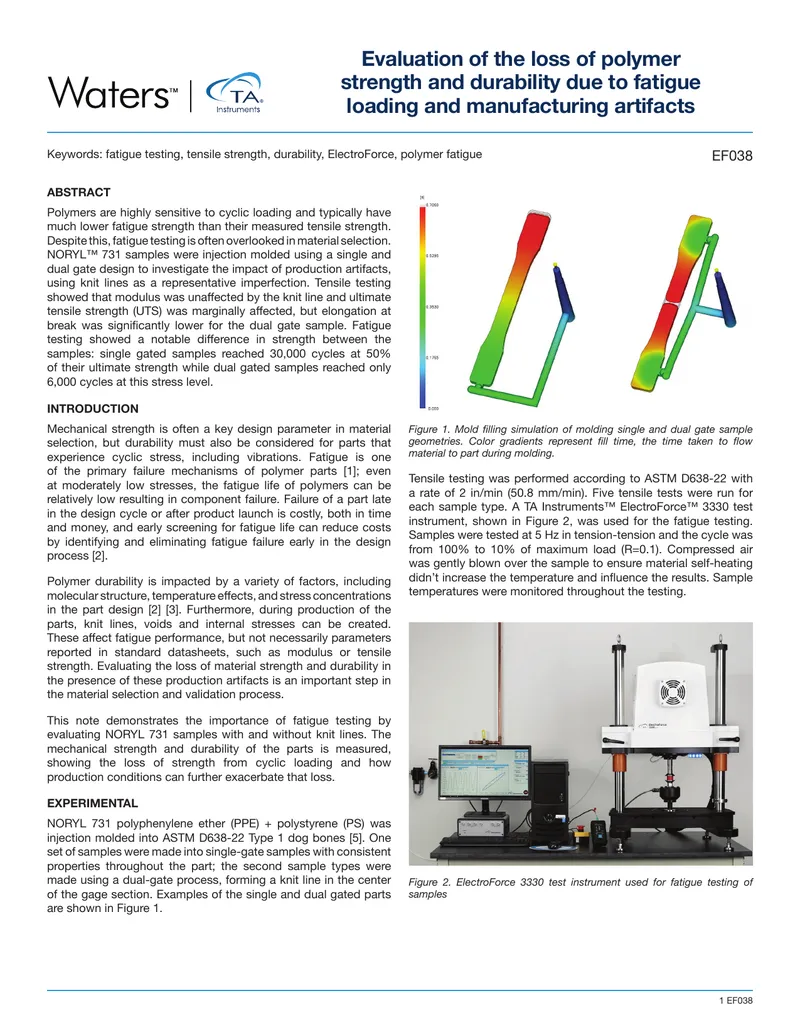 Evaluation of Polymer Fatigue Strength and Durability