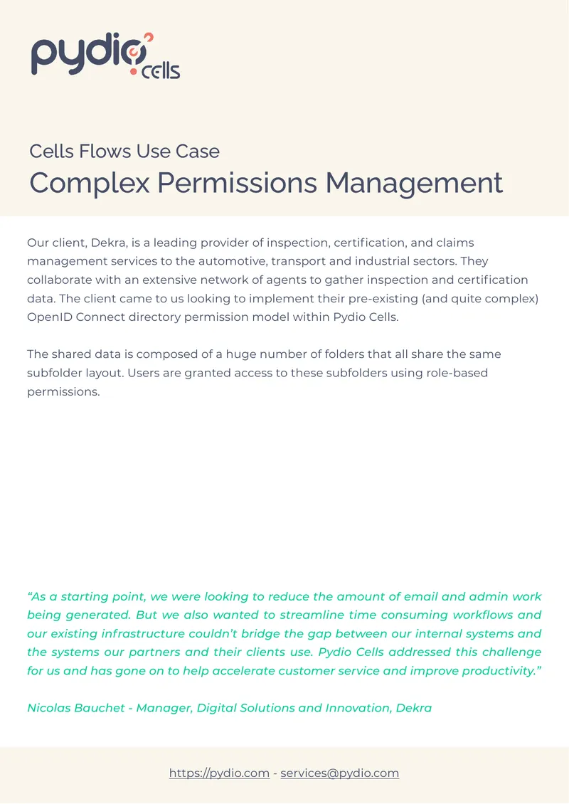 Implementation of OpenID Connect Permissions in Pydio Cells