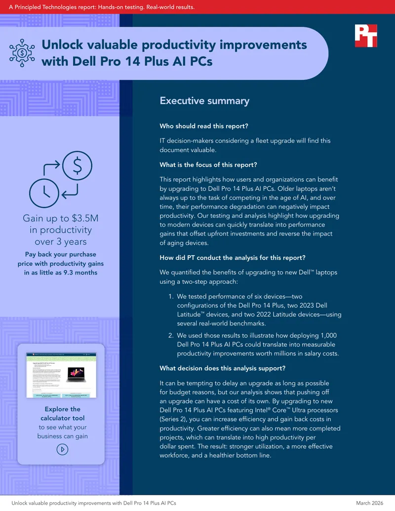 Productivity Gains from Upgrading to Dell Pro 14 Plus AI PCs