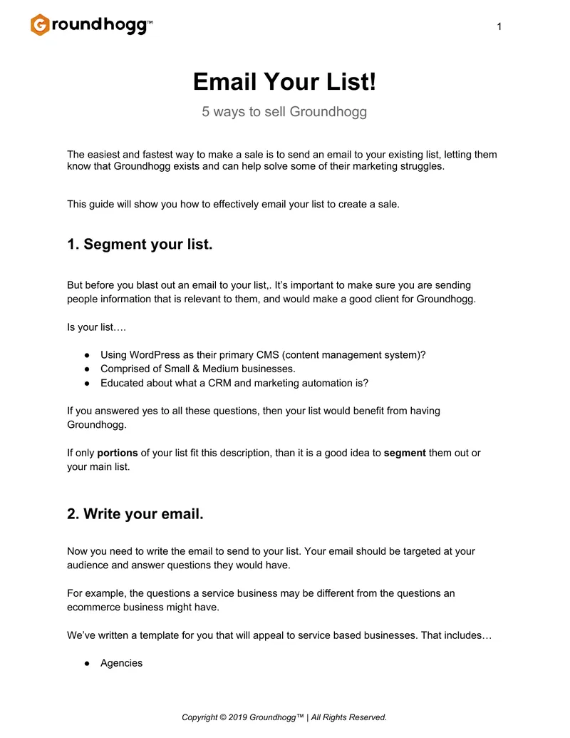 Email Marketing Strategy for Groundhogg