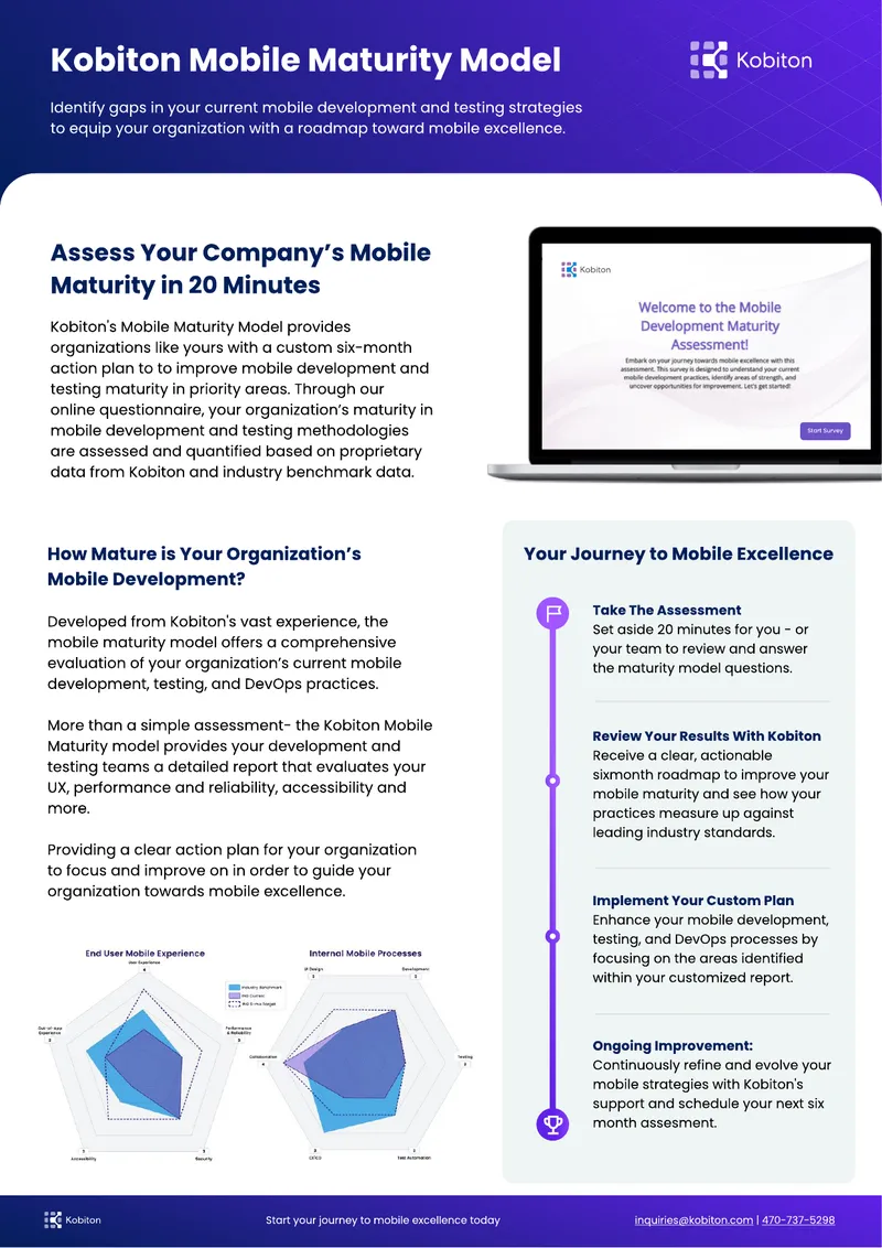 Kobiton Mobile Maturity Model Assessment Guide
