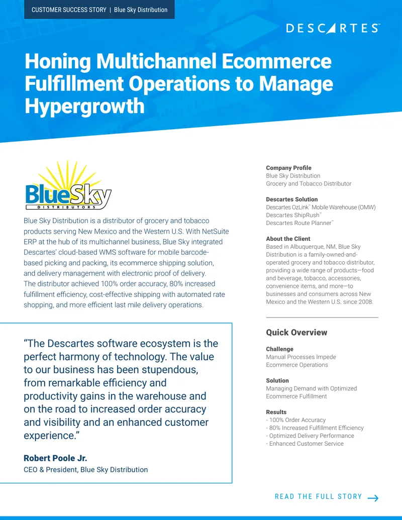 Blue Sky Distribution Ecommerce Fulfillment Case Study
