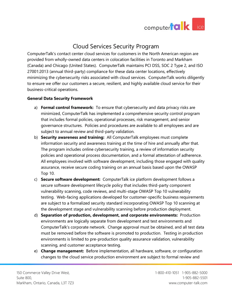 Cloud Services Security Program Overview