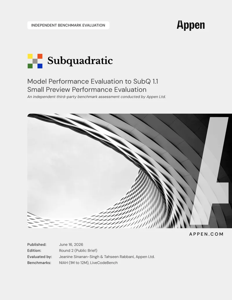 Model Performance Evaluation of SubQ 1.1 Preview Models