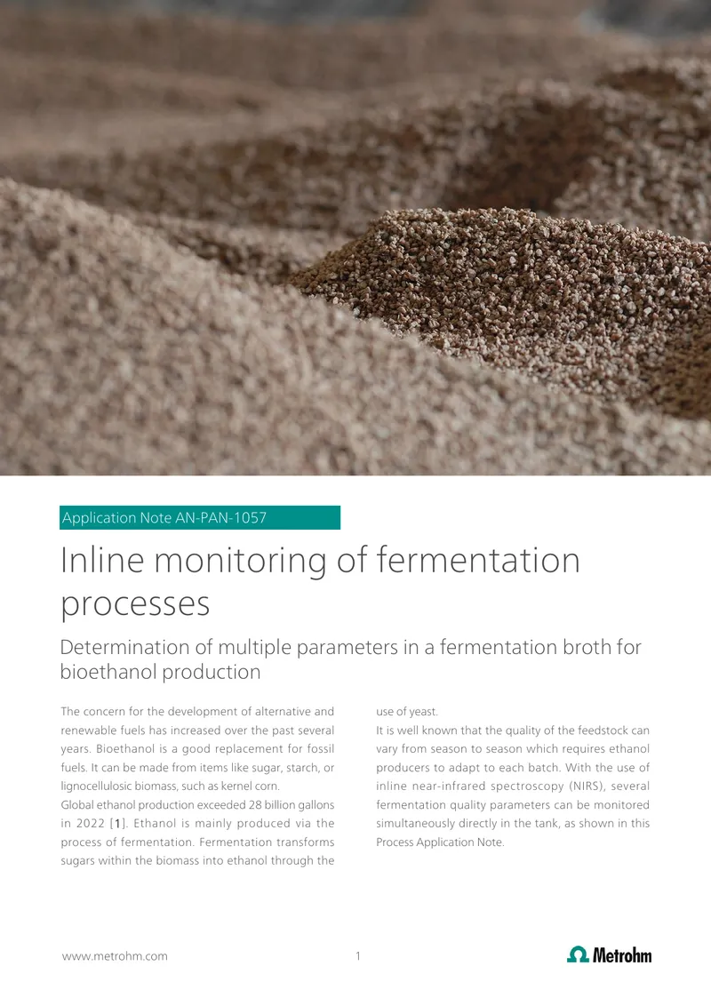 Inline Monitoring of Fermentation Processes for Bioethanol