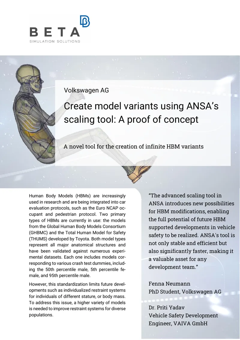 Automated Methodology for Human Body Model Variants