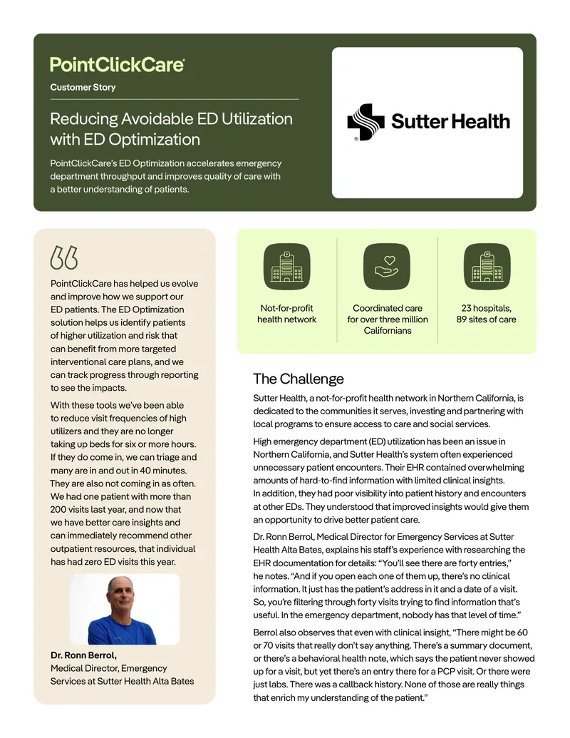 Reducing Emergency Department Utilization with Optimization