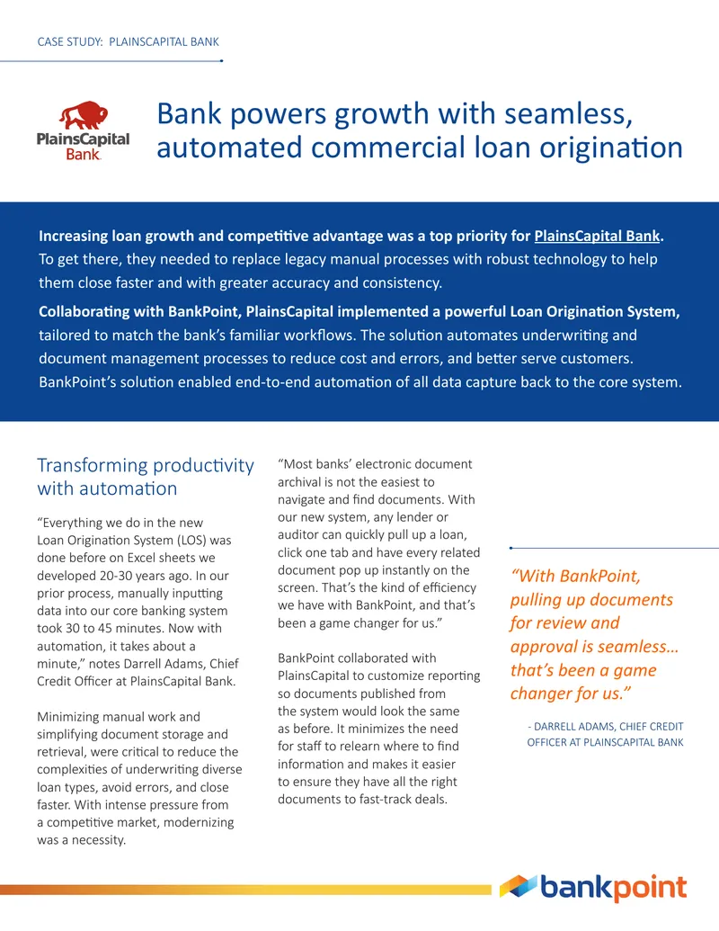 PlainsCapital Bank Loan Origination System Case Study