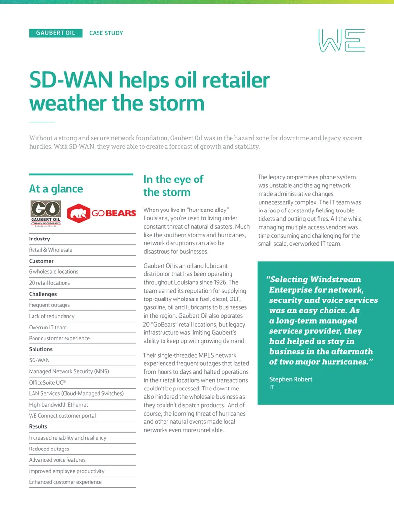 SD-WAN Implementation Case Study for Gaubert Oil