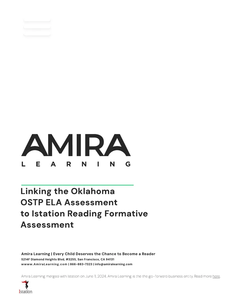 Linking Oklahoma OSTP ELA Assessment to Istation Reading