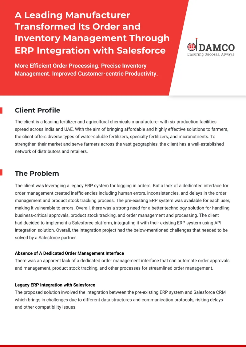 Order and Inventory Management Transformation through ERP Integration