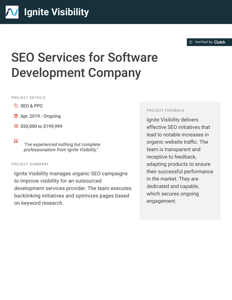 SEO Services Engagement with Ignite Visibility