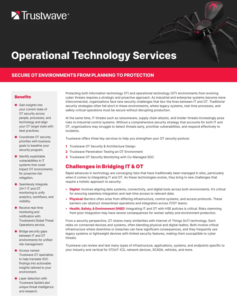 Operational Technology Security Services Overview