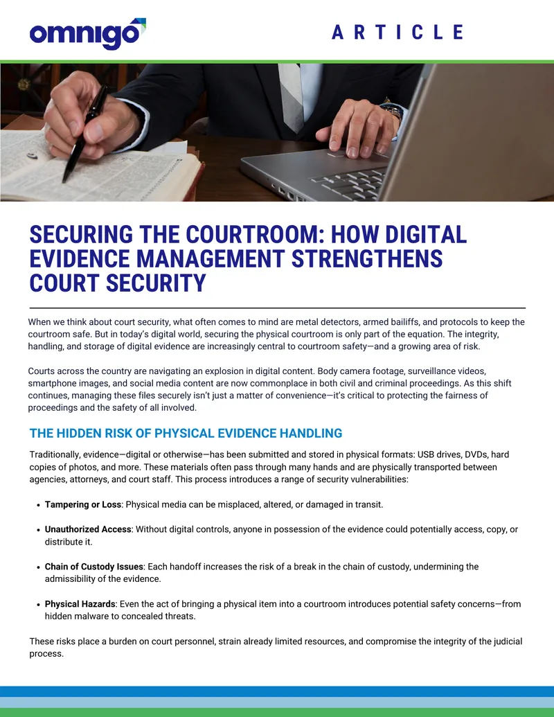 Digital Evidence Management Systems for Court Security