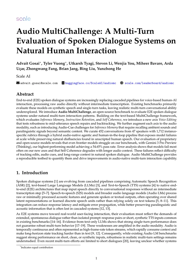 Audio MultiChallenge Evaluation Framework for Dialogue Systems