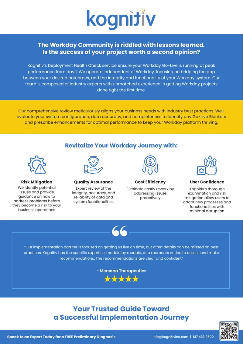 Workday Deployment Health Check Service Overview