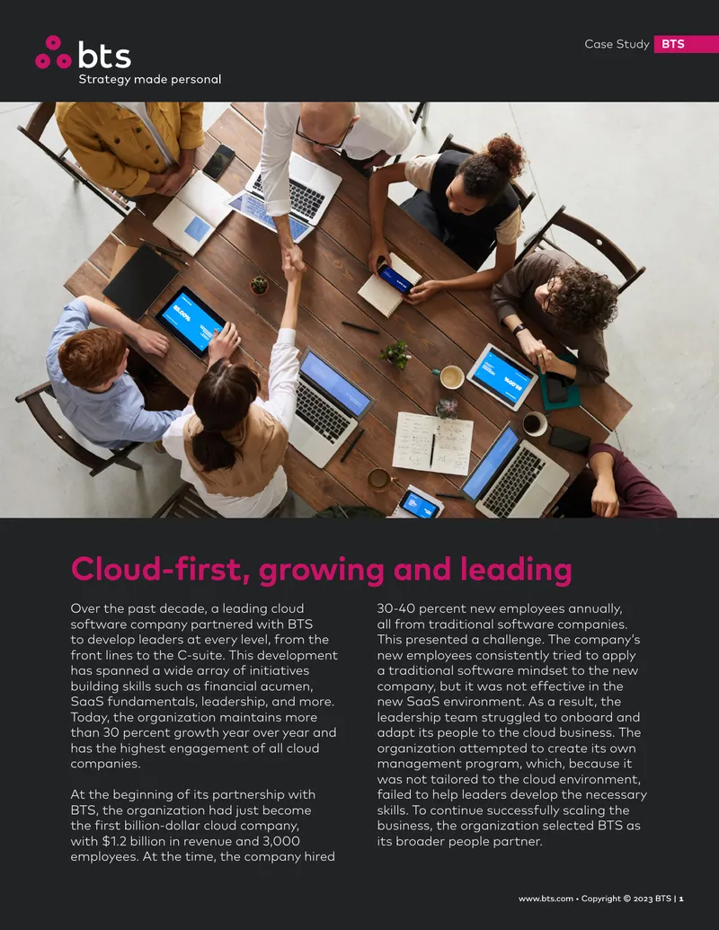 Leadership Development Partnership in Cloud Software