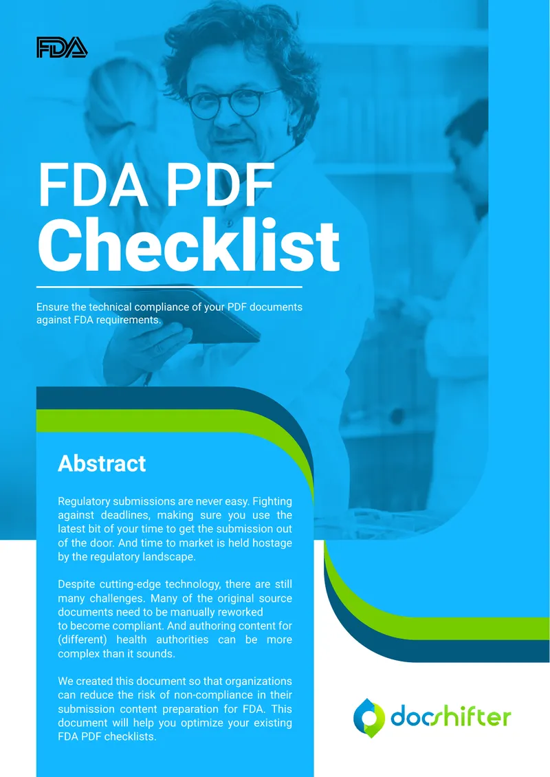 FDA PDF Checklist for Regulatory Submissions