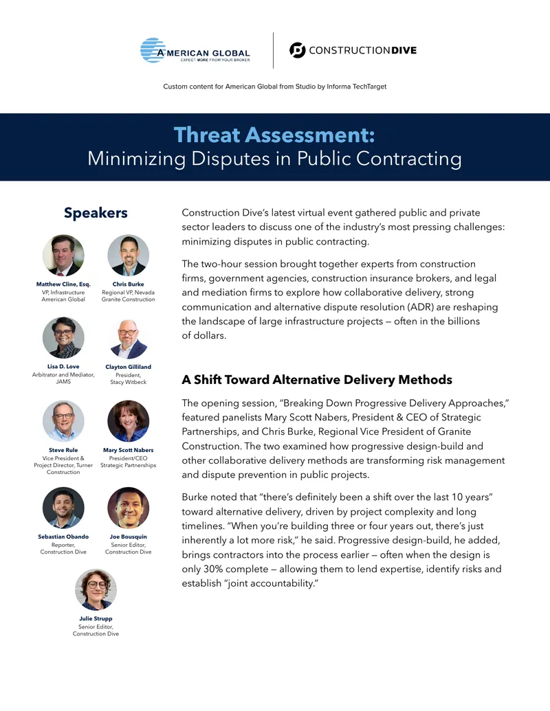 Minimizing Disputes in Public Contracting