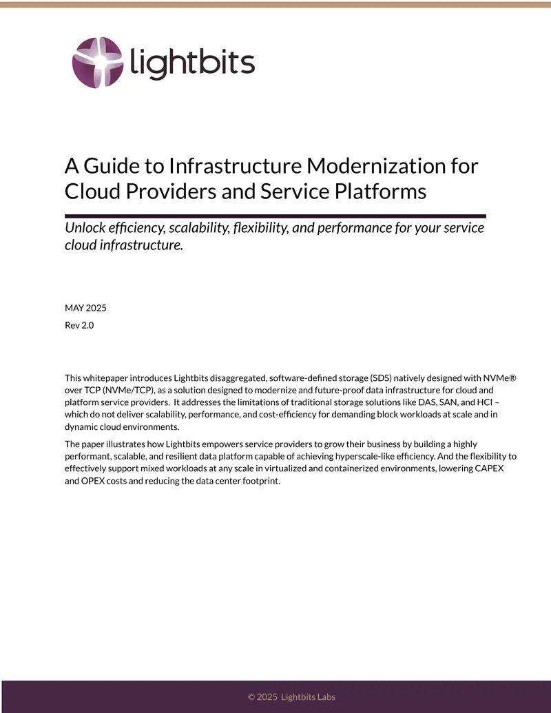 Guide to Infrastructure Modernization for Cloud Providers