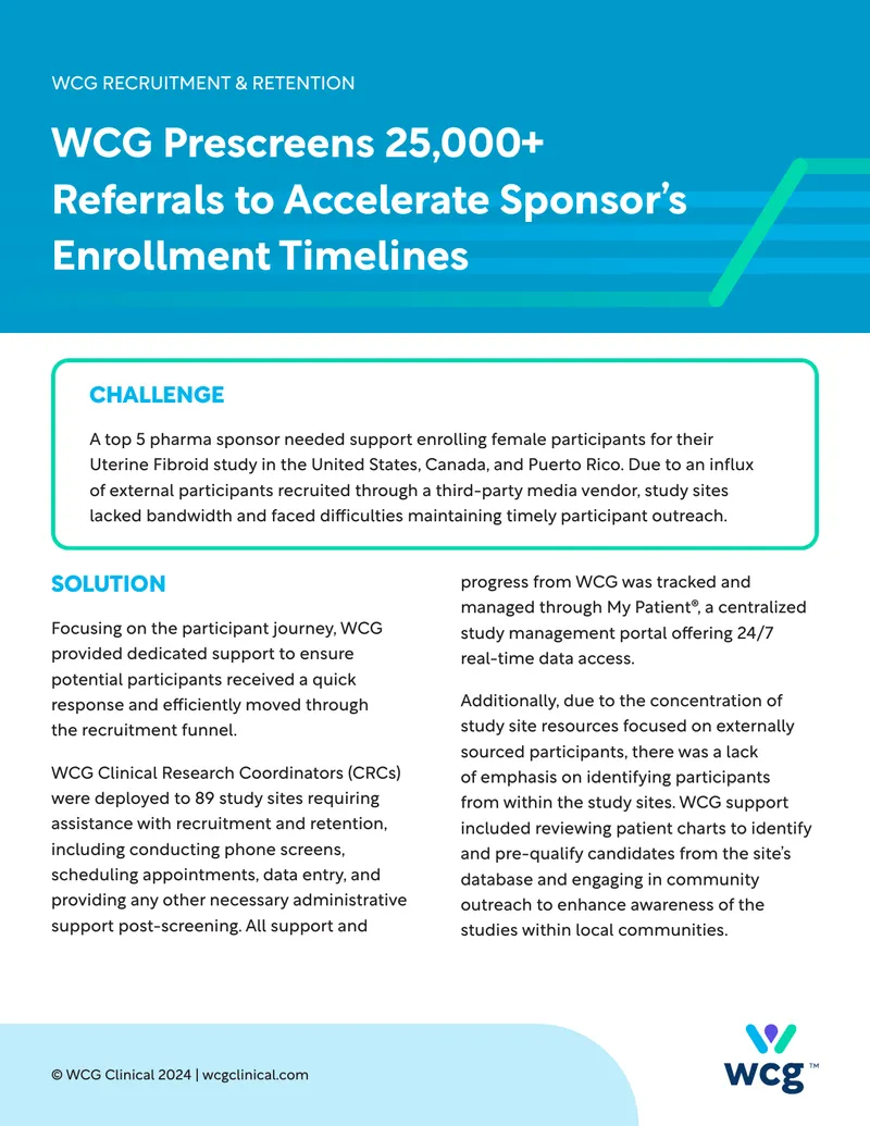 WCG Clinical Recruitment and Retention Support