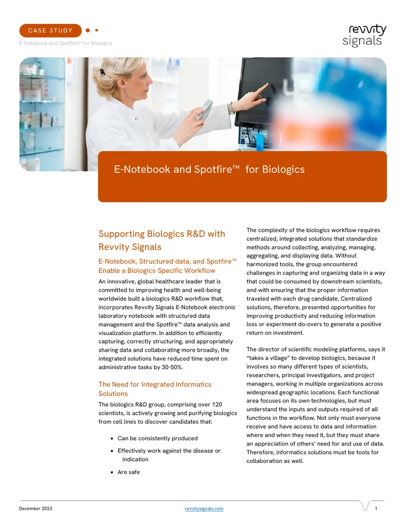 Supporting Biologics R&D with Revvity Signals