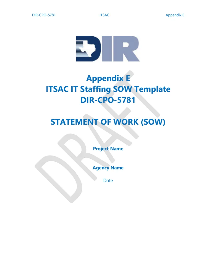 ITSAC IT Staffing Statement of Work Template