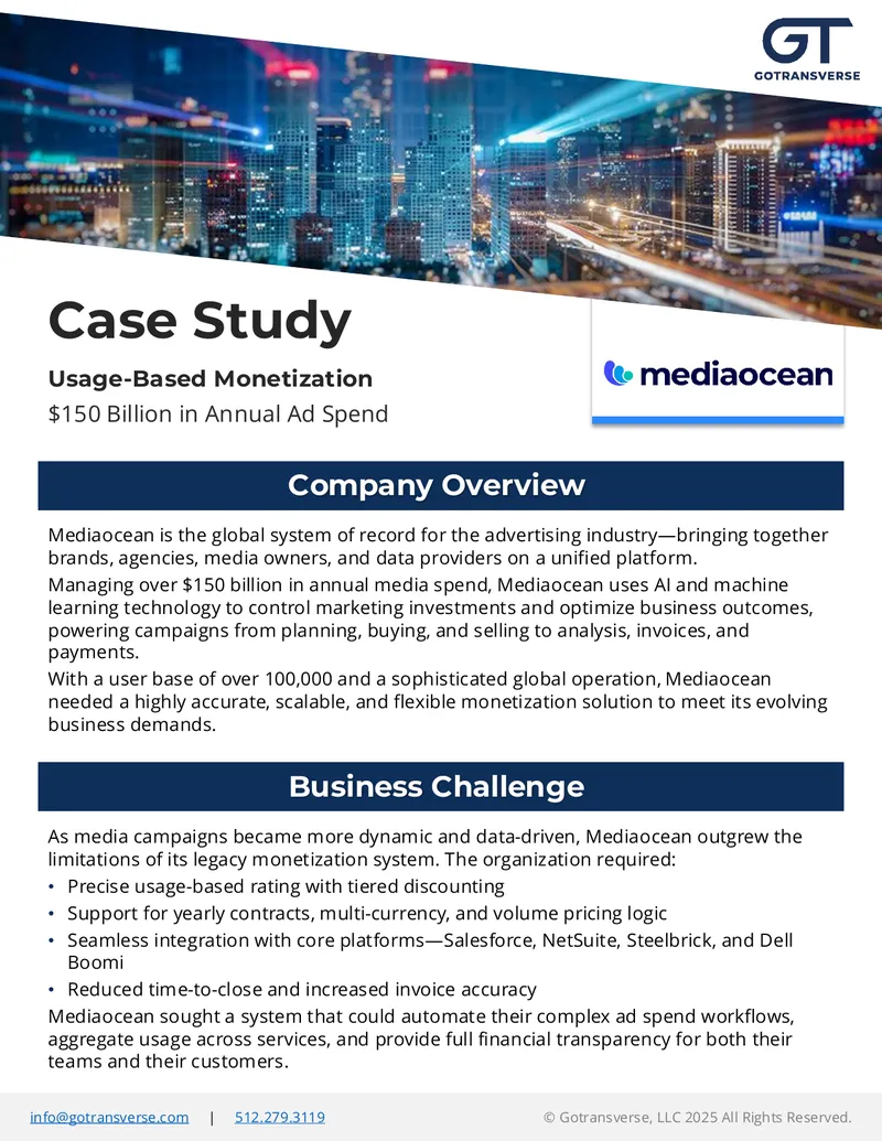 Mediaocean Usage-Based Monetization Case Study preview page 1