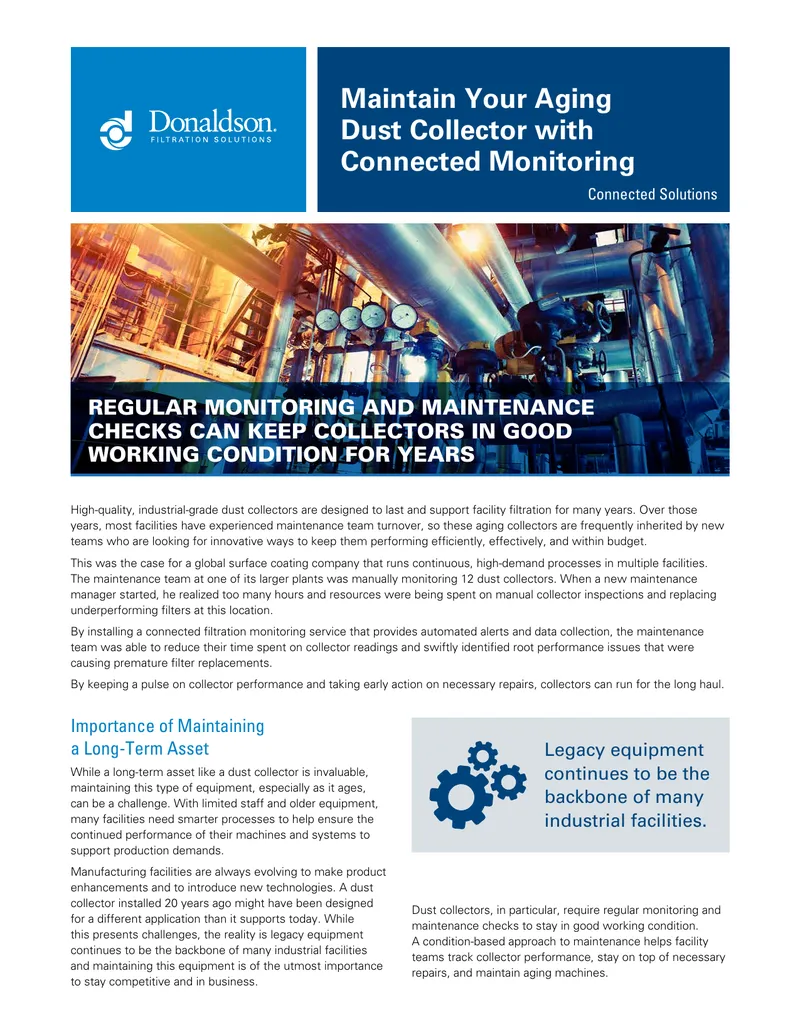 Connected Monitoring for Aging Dust Collectors